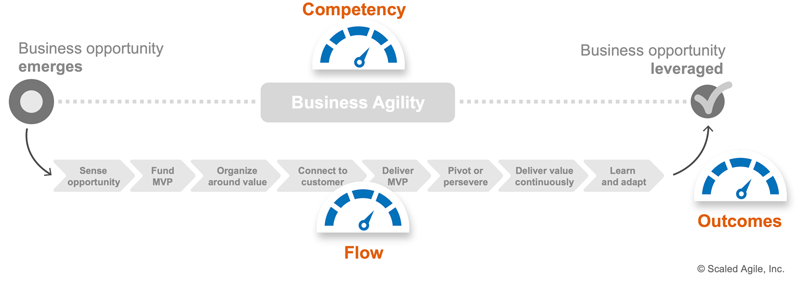 Figure 8. Three SAFe measurement domains support the goal of business agility